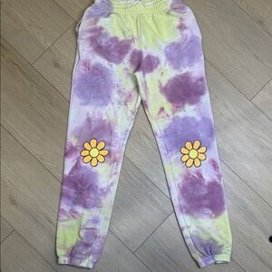 Woman’s Tie-Dye Joggers with Floral Design